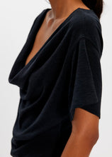 Load image into Gallery viewer, Waterfall Cowl-Neck Top in Black
