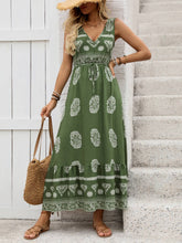 Load image into Gallery viewer, Stacy V-Neck Maxi Dress in Green
