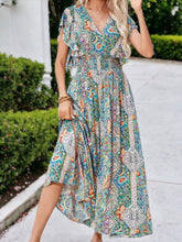 Load image into Gallery viewer, Floral Chiffon Ruffle Sleeve Dress in Green Multi
