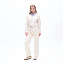 Load image into Gallery viewer, Mid Rise Cargo Pant in Off White

