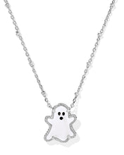 Load image into Gallery viewer, Kendra Scott Ghost Silver Short Pendant Necklace in White Mother of Pearl

