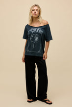 Load image into Gallery viewer, Stevie Nicks Belladonna Off The Shoulder Tee in Vintage Black
