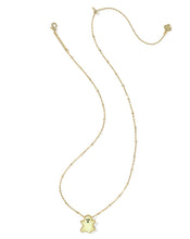Load image into Gallery viewer, Ghost Gold Short Pendant Necklace in White Glow in the Dark Glass
