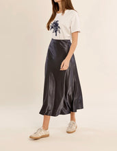Load image into Gallery viewer, Sabrina Satin Skirt in Gunmetal
