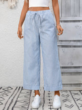 Load image into Gallery viewer, Sheila Striped Wide Leg Pant in Light Blue
