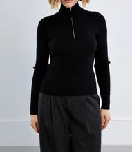 Load image into Gallery viewer, Judy Quarter-Zip Sweater in Black
