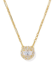 Load image into Gallery viewer, Kendra Scott Bella Gold Short Pendant Necklace in White CZ
