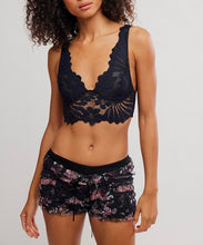 Load image into Gallery viewer, Petal Party Plunge Bralette in Black
