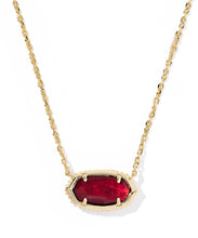 Load image into Gallery viewer, Kendra Scott Elisa Bow Gold Pendant Necklace in Dark Burgundy Illusion
