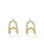Load image into Gallery viewer, Kendra Scott Daphne Pave Gold Huggie Earring in White CZ
