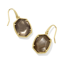 Load image into Gallery viewer, Kendra Scott Daphne Frame Gold Drop Earring in Taupe Mother of Pearl
