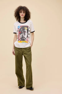 Elton John 1973 Pop Art Oversized Ringer in Vintage White