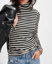 Load image into Gallery viewer, Good Good Stripe Turtleneck Top in Black
