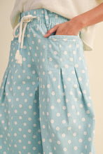 Load image into Gallery viewer, Polka Dot Pleated Barrel Pants in Sky Blue
