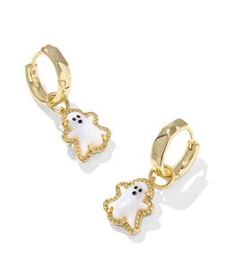 Kendra Scott Ghost Gold Huggie Earring in White Mother of Pearl