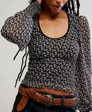 Load image into Gallery viewer, Dottie Printed Knit Top in Black Combo
