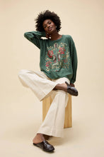 Load image into Gallery viewer, Chris Stapleton Guitar &amp; Roses Merch Long Sleeve in Deep Green
