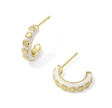 Load image into Gallery viewer, Kendra Scott Jane Gold Convertible Huggie Earring in White Enamel
