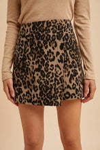 Load image into Gallery viewer, Leopard Corduroy Wrap Skirt
