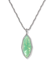 Load image into Gallery viewer, Kendra Scott Ophelia Silver Long Pendant Necklace in Mint Iridescent Abalone
