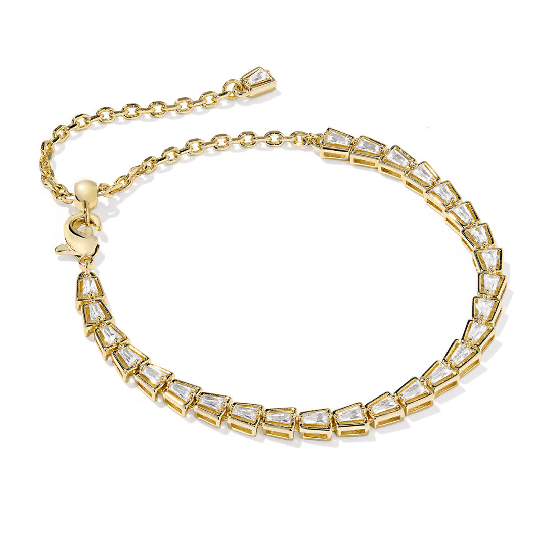 Kendra Scott Bella Gold Tennis Bracelet in White CZ