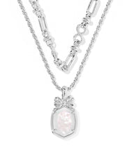 Load image into Gallery viewer, Kendra Scott Daphne Bow Silver Multi Strand Necklace in Ivory Illusion
