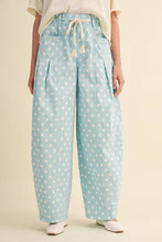 Load image into Gallery viewer, Polka Dot Pleated Barrel Pants in Sky Blue
