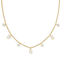 Load image into Gallery viewer, Kendra Scott Cailin Gold Strand Necklace in White Iridescent Crystal
