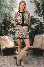 Load image into Gallery viewer, Leopard Sweater Knit Mini Skirt
