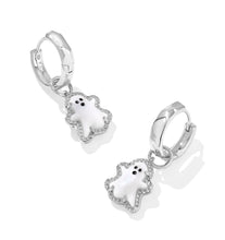 Load image into Gallery viewer, Kendra Scott Ghost Silver Huggie Earring in White Mother of Pearl
