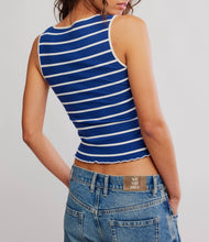 Load image into Gallery viewer, Tilly Striped Tank Vest in Navy Combo
