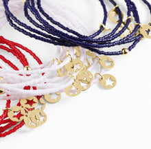 Load image into Gallery viewer, Hope Classic Bracelet - Navy - Star Small Gold Disc

