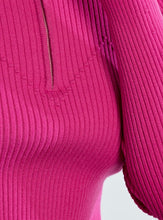 Load image into Gallery viewer, Judy Quarter-Zip Sweater in Fuchsia
