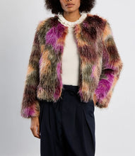 Load image into Gallery viewer, Frances Faux Fur Jacket in Multicolor
