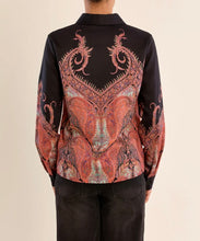 Load image into Gallery viewer, Claudette Button-Up Top in Black Mix
