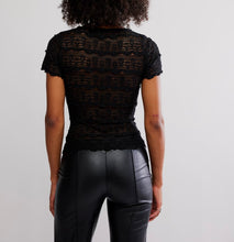 Load image into Gallery viewer, Angelina Lace Tee in Black
