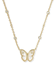 Load image into Gallery viewer, Kendra Scott Cailey Butterfly Gold Short Pendant Necklace in Ivory Mother of Pearl
