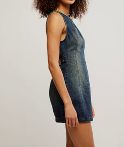 Atlas Denim Mini Dress in Vintage Indigo