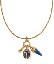 Load image into Gallery viewer, Kendra Scott Catherine Vintage Gold Charm Necklace in Blue Lapis
