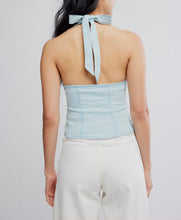 Load image into Gallery viewer, Ramona Denim Halter in Light Sky
