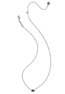 Kendra Scott Mini Elisa Vintage Silver Satellite Necklace in Golden Obsidian
