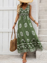 Load image into Gallery viewer, Stacy V-Neck Maxi Dress in Green
