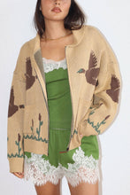 Load image into Gallery viewer, Desert Bird Duck Knit Zip-Up Cardigan in Tan
