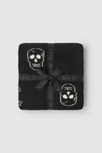 Load image into Gallery viewer, CozyChic Skull Throw in Black/Cream
