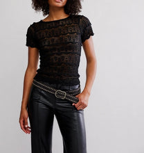 Load image into Gallery viewer, Angelina Lace Tee in Black

