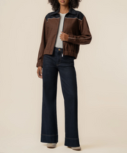 Load image into Gallery viewer, Luca Track Jacket in Black &amp; Brown
