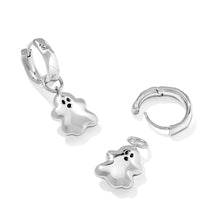 Load image into Gallery viewer, Kendra Scott Ghost Silver Huggie Earring in White Mother of Pearl
