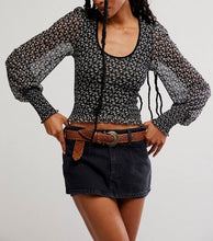 Load image into Gallery viewer, Dottie Printed Knit Top in Black Combo
