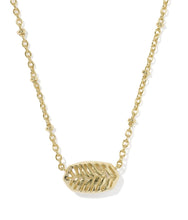 Load image into Gallery viewer, Elisa Tiger Striped Gold Necklace in Natural Mother of Pearl
