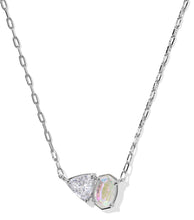 Load image into Gallery viewer, Kendra Scott Tatum Silver Short Pendant Necklace in White CZ Mix
